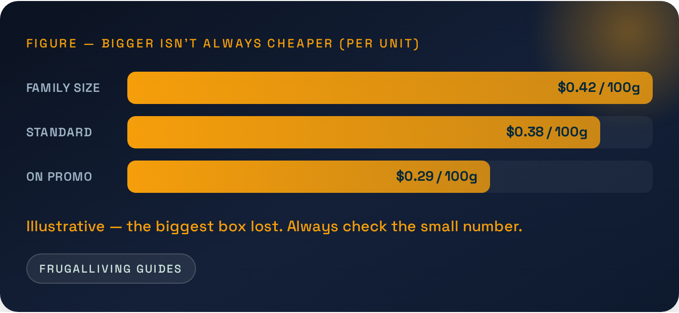 Figure — Bigger isn't always cheaper (per unit)