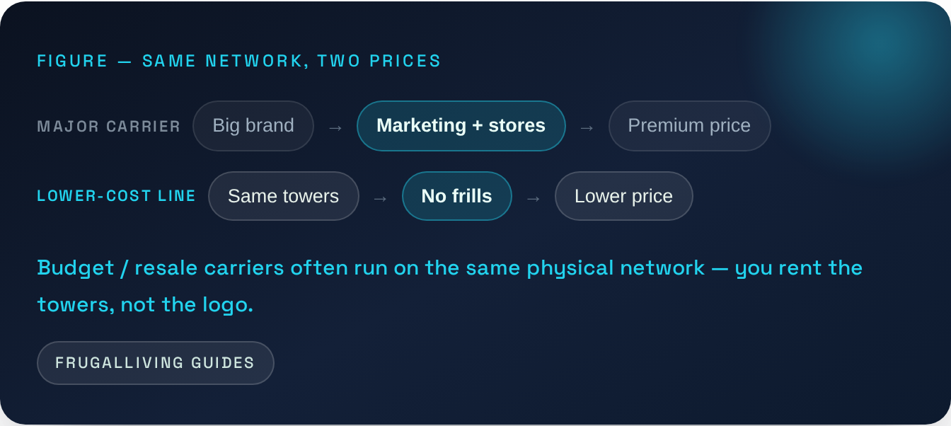 Figure — Same network, two prices