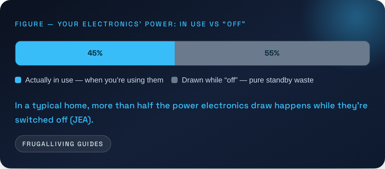 Figure — Your electronics’ power: in use vs “off”